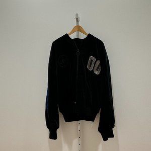 Off-White Velvet Zip Up Jacket
